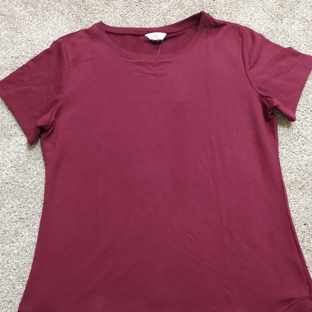 Danskin Women's Tulip Hem Tunic Short Sleeve Size